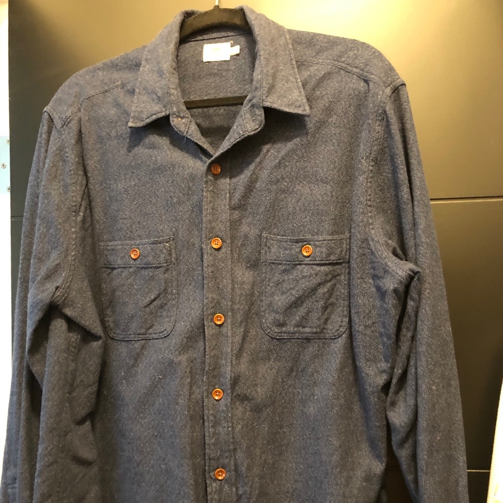 Blue flannel button down